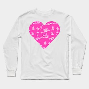 Toile Pink Heart Unicorn Long Sleeve T-Shirt